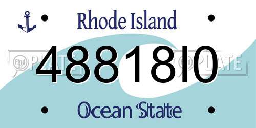 48818I0 Rhode Island License Plate