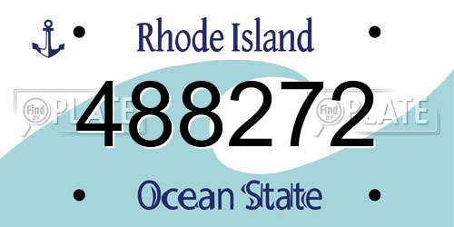 488272 Rhode Island License Plate