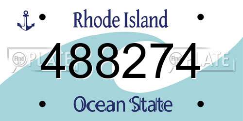 488274 Rhode Island License Plate