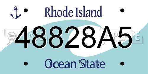 48828A5 Rhode Island License Plate