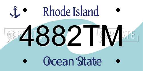4882TM Rhode Island License Plate