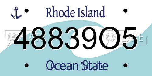 48839O5 Rhode Island License Plate