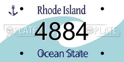 4884 Rhode Island License Plate