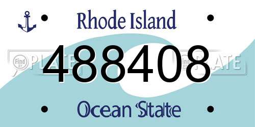 488408 Rhode Island License Plate