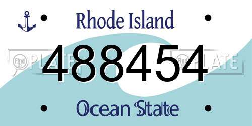 488454 Rhode Island License Plate