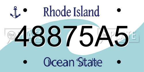 48875A5 Rhode Island License Plate