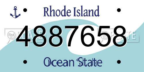 4887658 Rhode Island License Plate