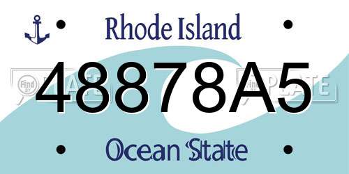 48878A5 Rhode Island License Plate