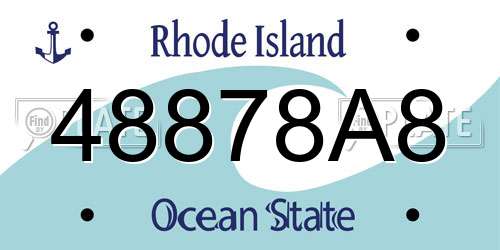48878A8 Rhode Island License Plate