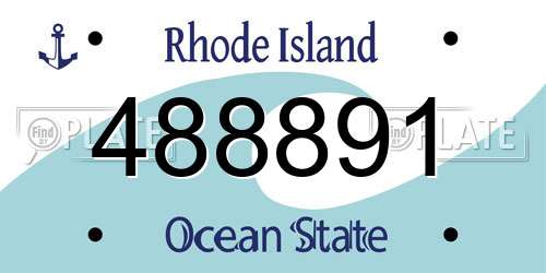 488891 Rhode Island License Plate