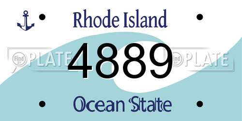 4889 Rhode Island License Plate