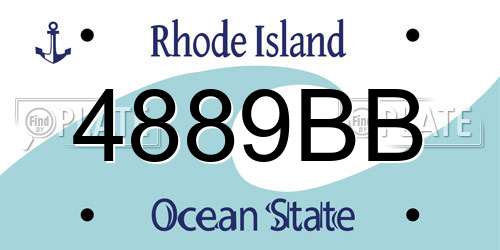 4889BB Rhode Island License Plate