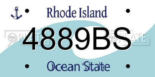 4889BS Rhode Island License Plate