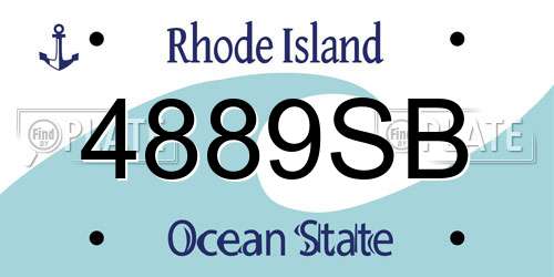 4889SB Rhode Island License Plate