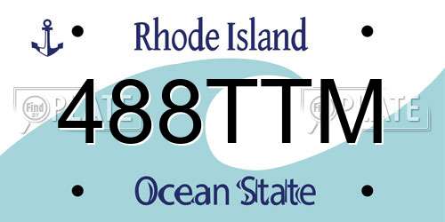 488TTM Rhode Island License Plate