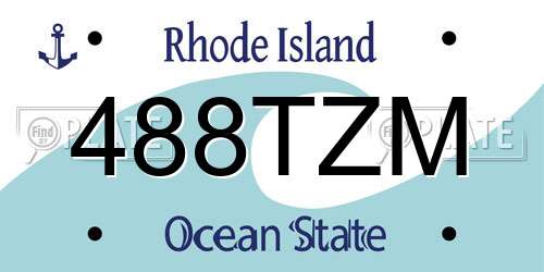 488TZM Rhode Island License Plate