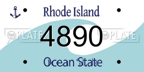 4890 Rhode Island License Plate