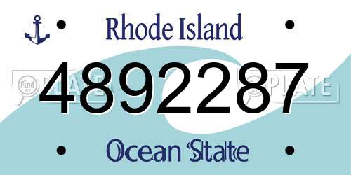 4892287 Rhode Island License Plate