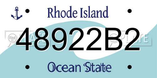 48922B2 Rhode Island License Plate