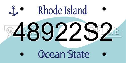 48922S2 Rhode Island License Plate
