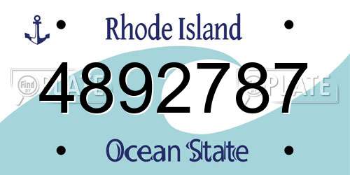 4892787 Rhode Island License Plate