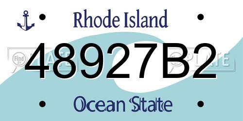 48927B2 Rhode Island License Plate