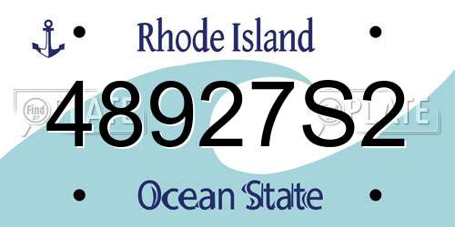 48927S2 Rhode Island License Plate