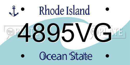 4895VG Rhode Island License Plate