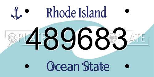 489683 Rhode Island License Plate