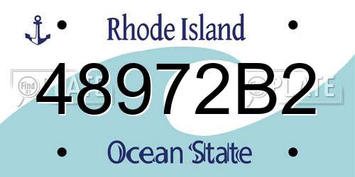 48972B2 Rhode Island License Plate