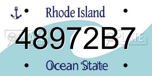 48972B7 Rhode Island License Plate