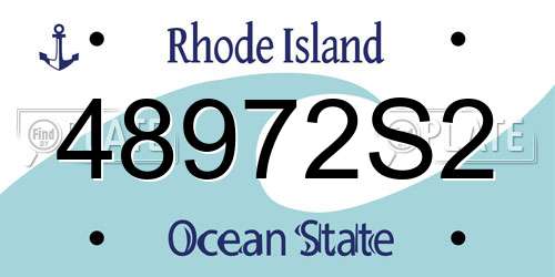 48972S2 Rhode Island License Plate