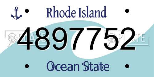 4897752 Rhode Island License Plate