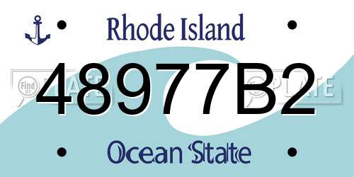 48977B2 Rhode Island License Plate