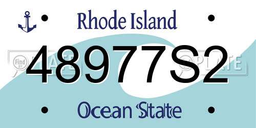 48977S2 Rhode Island License Plate
