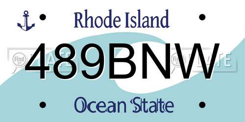 489BNW Rhode Island License Plate