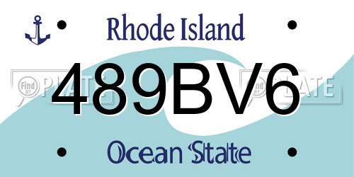 489BV6 Rhode Island License Plate