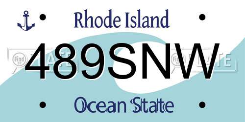 489SNW Rhode Island License Plate