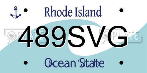 489SVG Rhode Island License Plate