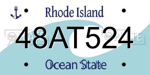 48AT524 Rhode Island License Plate