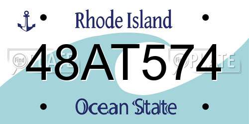 48AT574 Rhode Island License Plate