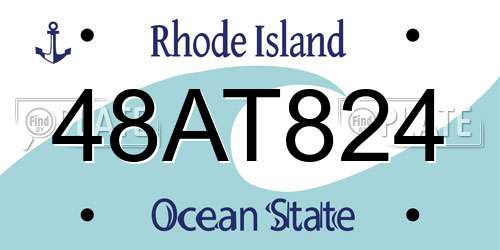 48AT824 Rhode Island License Plate