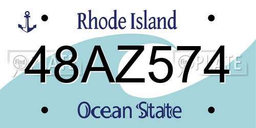48AZ574 Rhode Island License Plate