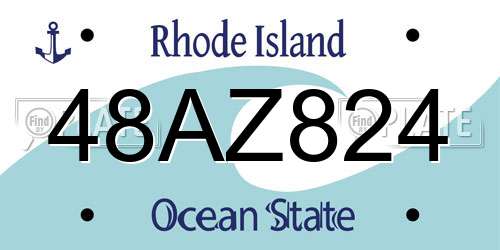 48AZ824 Rhode Island License Plate