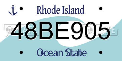 48BE905 Rhode Island License Plate