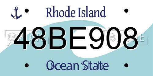48BE908 Rhode Island License Plate