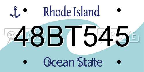 48BT545 Rhode Island License Plate