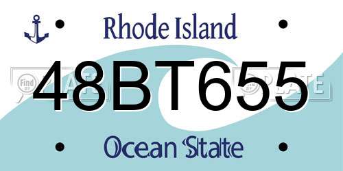 48BT655 Rhode Island License Plate