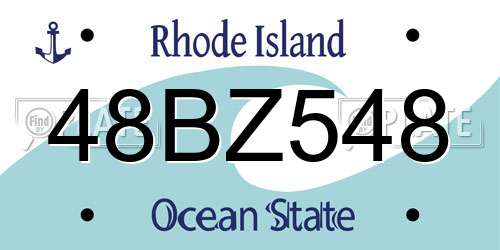 48BZ548 Rhode Island License Plate