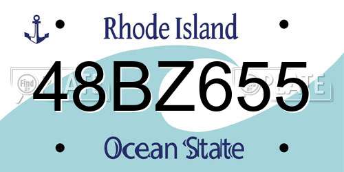 48BZ655 Rhode Island License Plate